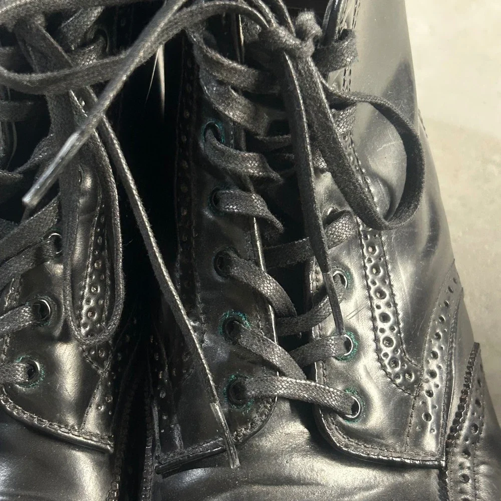 Alden x J Crew Wingtip Boots Black Leather Mens 11 B/D 44695 Made in USA